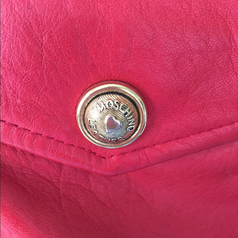 VTG “Moschino Leather” red miniskirt w/zip closure - Picture 4 of 16